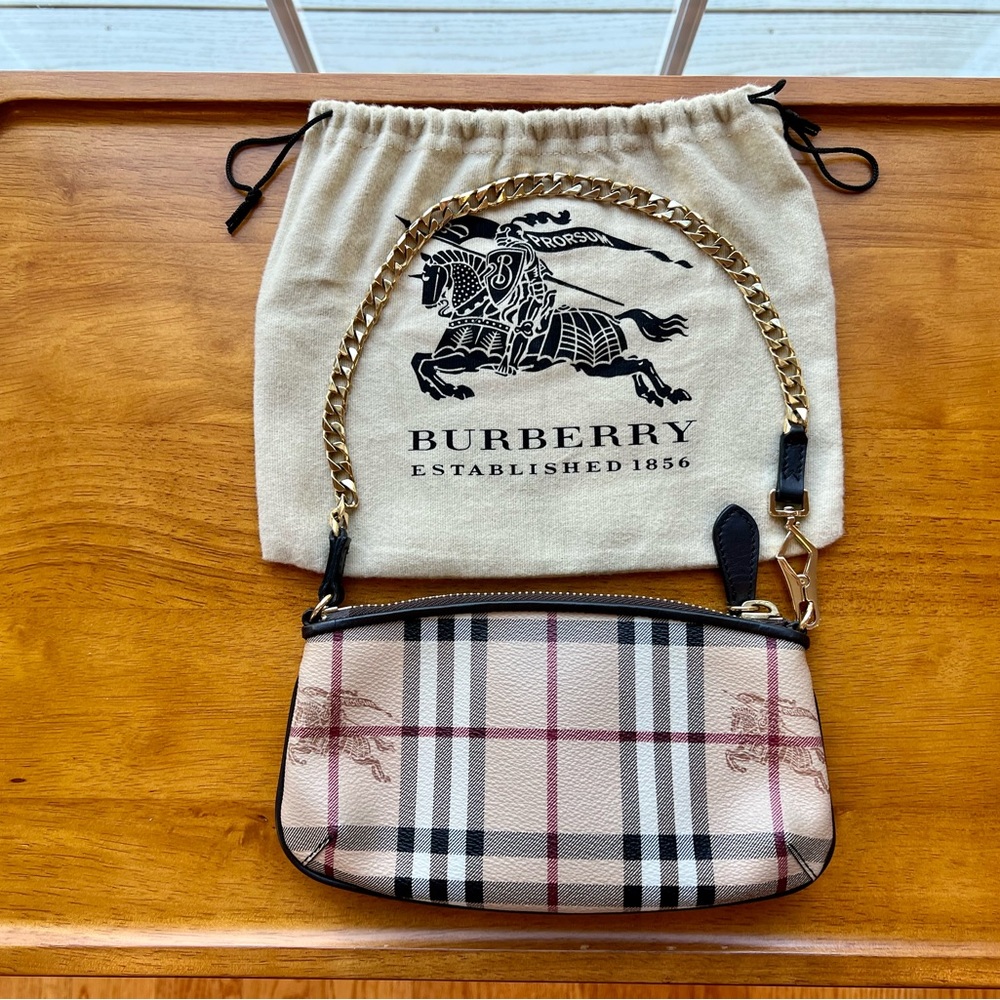 Burberry Clara Haymarket Wristlet Clutch